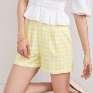 NWT Anthropologie Pleated Gingham Shorts